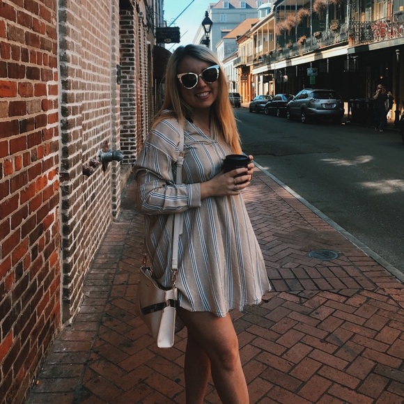 Striped Button Down DRESS - Picture 2 of 7